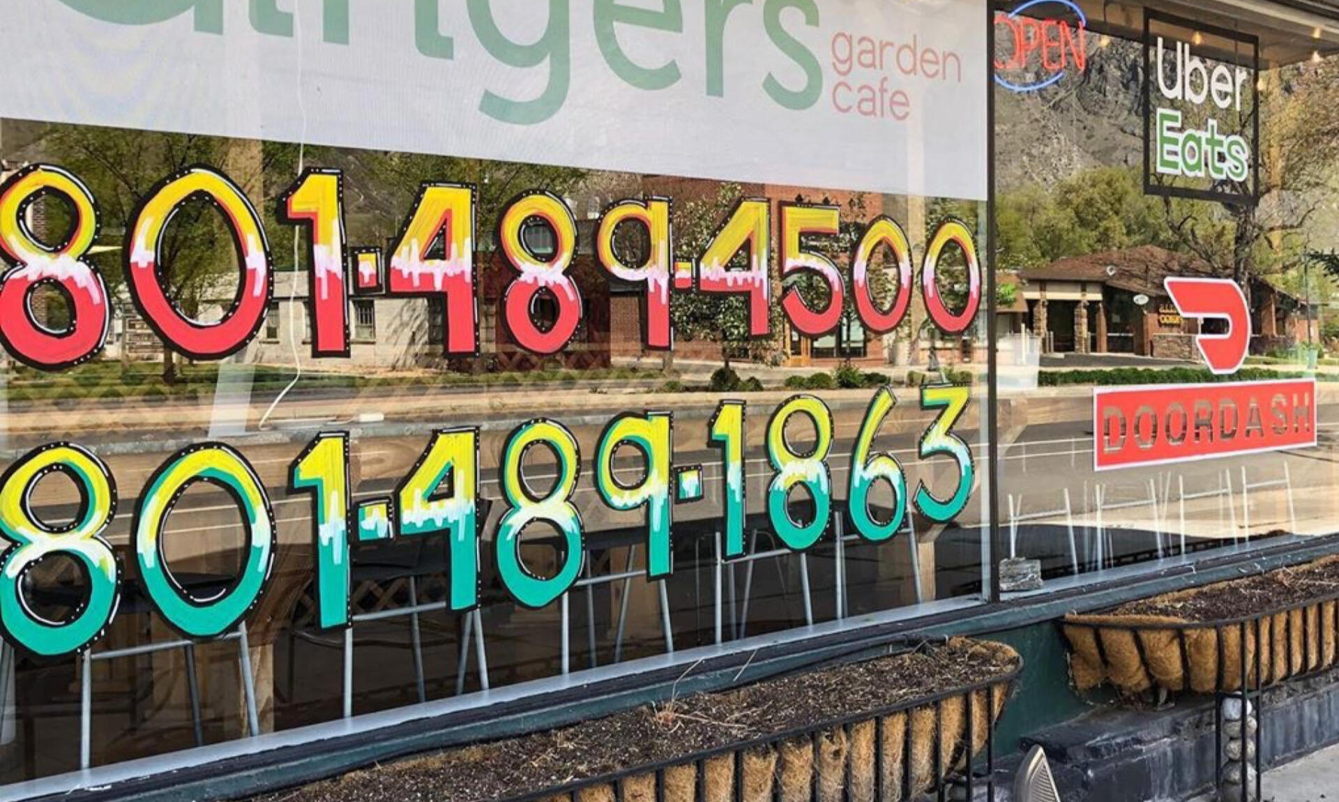 hand drawn window advertise Wonky